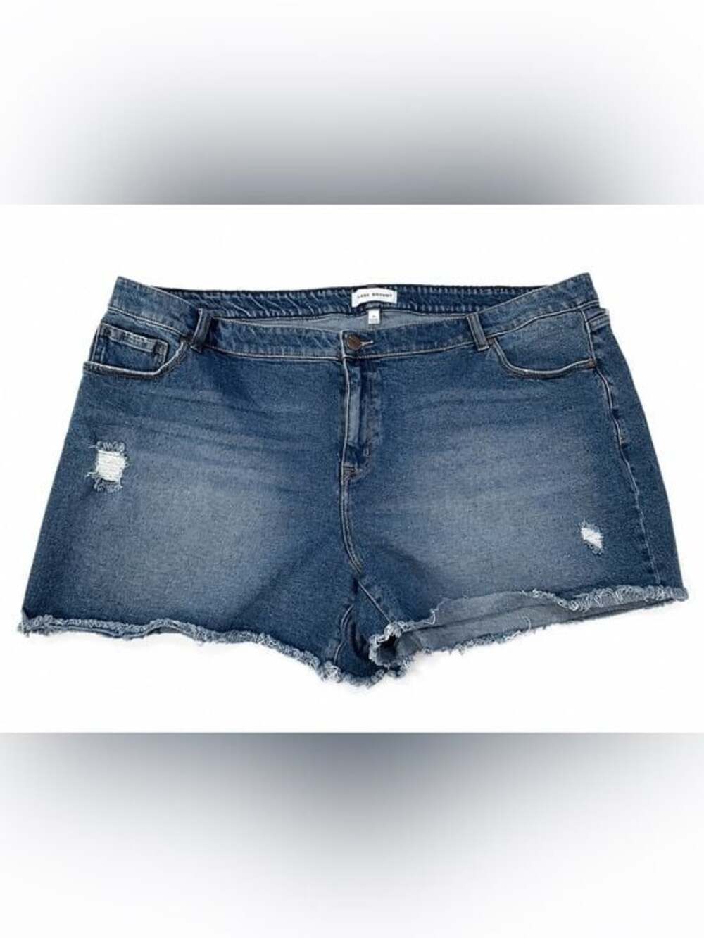Lane Bryant Distressed Denim Shorts Women’s Size 24 Plus Size Raw Hem